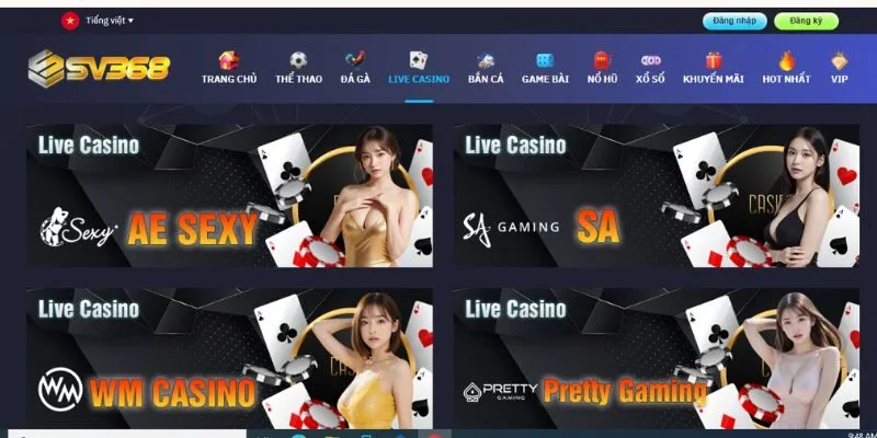 Trải nghiệm đẳng cấp casino live tại SV368
